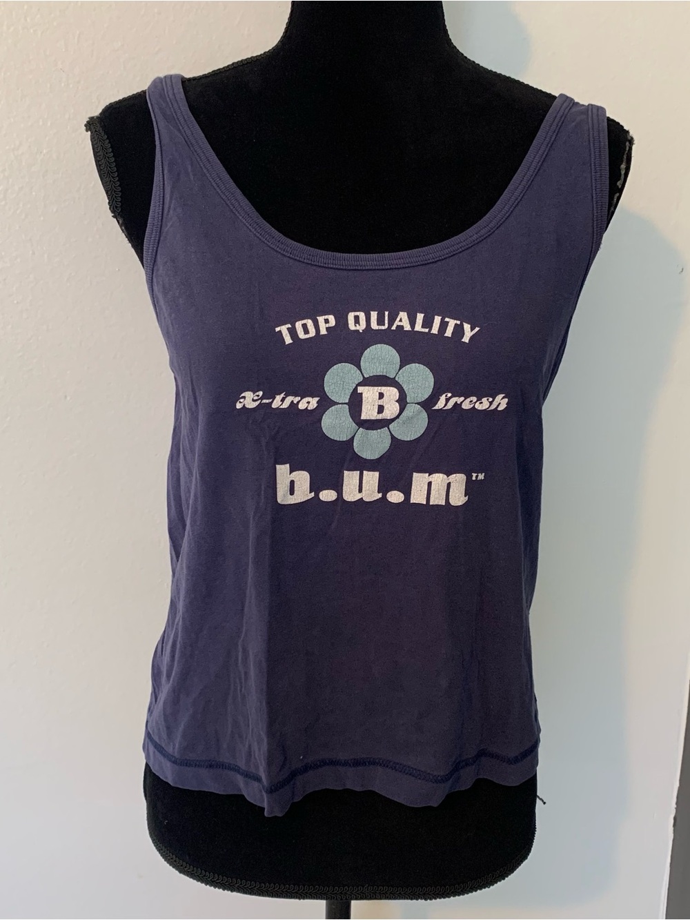 Vintage Equipment Navy Blue Graphic Flower Tank Top